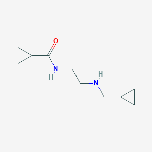 molecular formula C10H18N2O B13257726 N-{2-[(cyclopropylmethyl)amino]ethyl}cyclopropanecarboxamide 