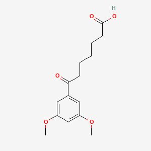 molecular formula C15H20O5 B1325775 7-(3,5-Dimethoxyphenyl)-7-oxoheptanoic acid CAS No. 52483-27-9