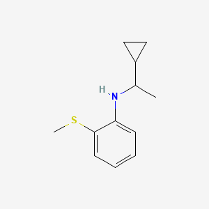 molecular formula C12H17NS B13257791 N-(1-cyclopropylethyl)-2-(methylsulfanyl)aniline 