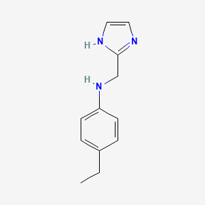 molecular formula C12H15N3 B13257821 4-ethyl-N-(1H-imidazol-2-ylmethyl)aniline 