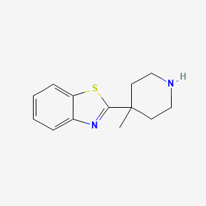 molecular formula C13H16N2S B13257825 2-(4-Methylpiperidin-4-yl)-1,3-benzothiazole 