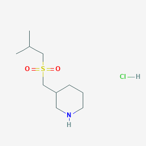 molecular formula C10H22ClNO2S B13257864 3-([(2-Methylpropyl)sulfonyl]methyl)piperidine hydrochloride 
