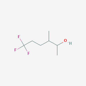 molecular formula C7H13F3O B13257901 6,6,6-Trifluoro-3-methylhexan-2-ol 