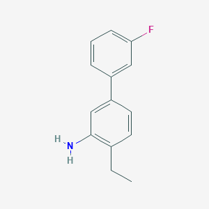 molecular formula C14H14FN B13257946 2-Ethyl-5-(3-fluorophenyl)aniline 