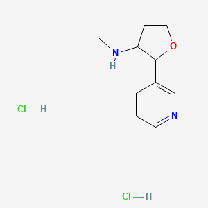 molecular formula C10H16Cl2N2O B13257983 N-methyl-2-(pyridin-3-yl)oxolan-3-amine dihydrochloride 
