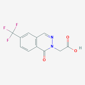 molecular formula C11H7F3N2O3 B13257996 2-[1-Oxo-6-(trifluoromethyl)-1,2-dihydrophthalazin-2-yl]acetic acid 