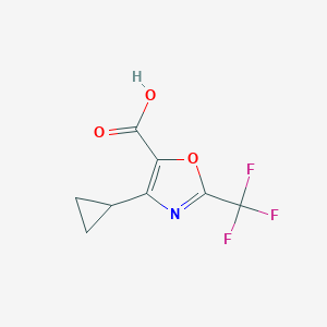 molecular formula C8H6F3NO3 B13258036 4-Cyclopropyl-2-(trifluoromethyl)-1,3-oxazole-5-carboxylic acid CAS No. 2060063-59-2