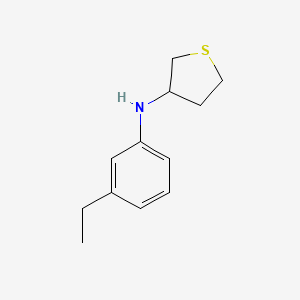molecular formula C12H17NS B13258046 N-(3-ethylphenyl)thiolan-3-amine 