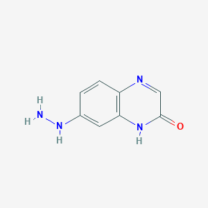 molecular formula C8H8N4O B13258059 7-Hydrazinyl-1,2-dihydroquinoxalin-2-one 
