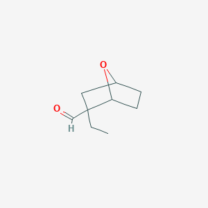 molecular formula C9H14O2 B13258065 2-Ethyl-7-oxabicyclo[2.2.1]heptane-2-carbaldehyde 