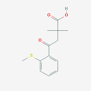molecular formula C13H16O3S B1325807 2,2-Dimethyl-4-[2-(methylthio)phenyl]-4-oxobutyric acid CAS No. 951892-83-4