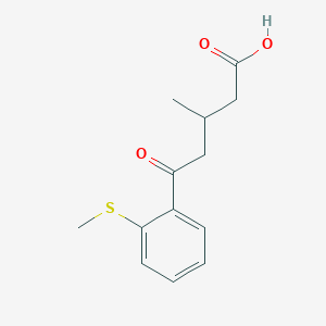 B1325808 3-Methyl-5-(2-(methylthio)phenyl)-5-oxovaleric acid CAS No. 951892-86-7