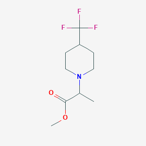 molecular formula C10H16F3NO2 B13258088 Methyl 2-[4-(trifluoromethyl)piperidin-1-yl]propanoate 