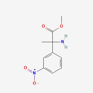 molecular formula C10H12N2O4 B13258106 Rac-2-amino-2-(3-nitro-phenyl)-propionic acid methyl ester 
