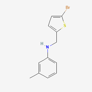 molecular formula C12H12BrNS B13258128 N-[(5-bromothiophen-2-yl)methyl]-3-methylaniline 