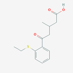 molecular formula C14H18O3S B1325814 5-(2-(Ethylthio)phenyl)-3-methyl-5-oxovaleric acid CAS No. 951893-10-0