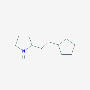 molecular formula C11H21N B13258213 2-(2-Cyclopentylethyl)pyrrolidine 