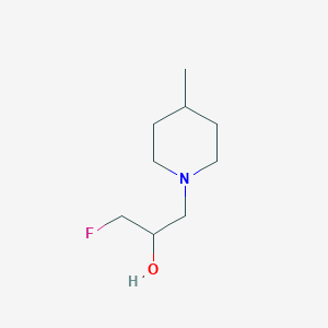 molecular formula C9H18FNO B13258230 1-Fluoro-3-(4-methylpiperidin-1-yl)propan-2-ol 