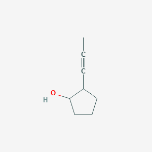 molecular formula C8H12O B13258242 2-(Prop-1-yn-1-yl)cyclopentan-1-ol 