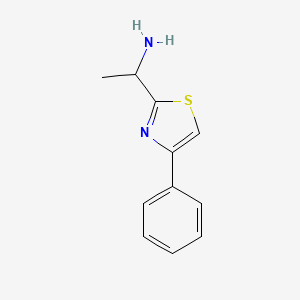 molecular formula C11H12N2S B13258260 1-(4-Phenyl-1,3-thiazol-2-yl)ethan-1-amine 