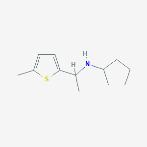 molecular formula C12H19NS B13258268 N-[1-(5-methylthiophen-2-yl)ethyl]cyclopentanamine 