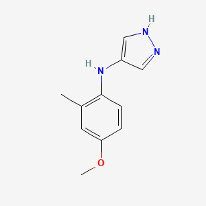 molecular formula C11H13N3O B13258279 N-(4-Methoxy-2-methylphenyl)-1H-pyrazol-4-amine 