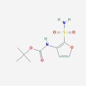 molecular formula C9H14N2O5S B13258325 tert-Butyl N-(2-sulfamoylfuran-3-yl)carbamate 