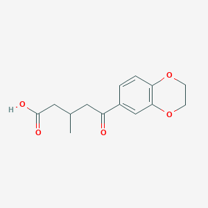 molecular formula C14H16O5 B1325834 5-[3,4-(Ethylenedioxy)phenyl]-3-methyl-5-oxovaleric acid CAS No. 951894-15-8