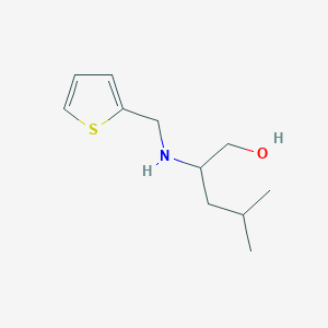 molecular formula C11H19NOS B13258360 4-Methyl-2-[(thiophen-2-ylmethyl)amino]pentan-1-ol 