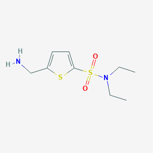 molecular formula C9H16N2O2S2 B13258408 5-(Aminomethyl)-N,N-diethylthiophene-2-sulfonamide 