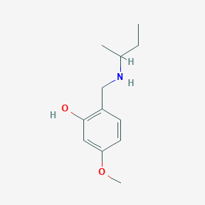 molecular formula C12H19NO2 B13258415 2-{[(Butan-2-yl)amino]methyl}-5-methoxyphenol 