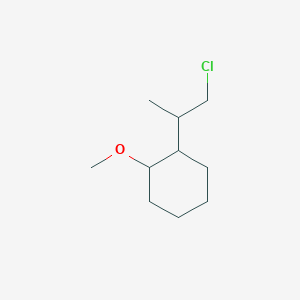 molecular formula C10H19ClO B13258428 1-(1-Chloropropan-2-yl)-2-methoxycyclohexane 