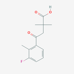 molecular formula C13H15FO3 B1325843 2,2-Dimethyl-4-(3-fluoro-2-methylphenyl)-4-oxobutyric acid CAS No. 951884-98-3