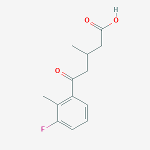 molecular formula C13H15FO3 B1325844 5-(3-Fluoro-2-methylphenyl)-3-methyl-5-oxovaleric acid CAS No. 951885-01-1