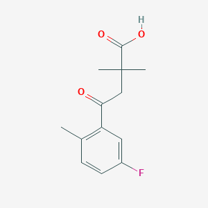 molecular formula C13H15FO3 B1325845 2,2-Dimethyl-4-(5-fluoro-2-methylphenyl)-4-oxobutyric acid CAS No. 951885-04-4