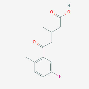 molecular formula C13H15FO3 B1325846 5-(5-Fluoro-2-methylphenyl)-3-methyl-5-oxovaleric acid CAS No. 951885-07-7