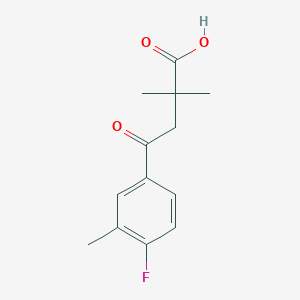 molecular formula C13H15FO3 B1325847 2,2-Dimethyl-4-(4-fluoro-3-methylphenyl)-4-oxobutyric acid CAS No. 951885-10-2