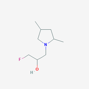 molecular formula C9H18FNO B13258475 1-(2,4-Dimethylpyrrolidin-1-yl)-3-fluoropropan-2-ol 