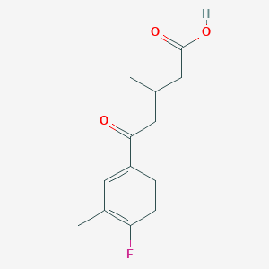 molecular formula C13H15FO3 B1325848 5-(4-Fluoro-3-methylphenyl)-3-methyl-5-oxovaleric acid CAS No. 951885-13-5