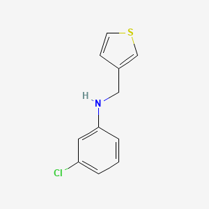 molecular formula C11H10ClNS B13258480 3-chloro-N-(thiophen-3-ylmethyl)aniline 