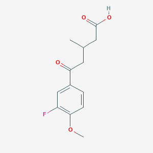 molecular formula C13H15FO4 B1325849 5-(3-氟-4-甲氧基苯基)-3-甲基-5-氧代戊酸 CAS No. 951885-33-9
