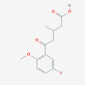 molecular formula C13H15FO4 B1325850 5-(5-Fluoro-2-methoxyphenyl)-3-methyl-5-oxovaleric acid CAS No. 951885-39-5