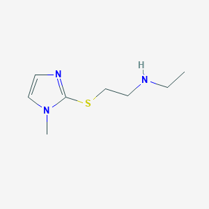 molecular formula C8H15N3S B13258503 Ethyl((2-[(1-methyl-1H-imidazol-2-YL)sulfanyl]ethyl))amine 