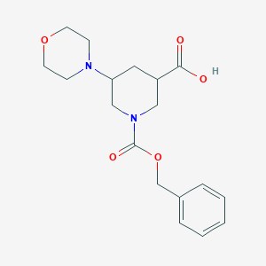 molecular formula C18H24N2O5 B13258518 1-[(Benzyloxy)carbonyl]-5-(morpholin-4-yl)piperidine-3-carboxylic acid 