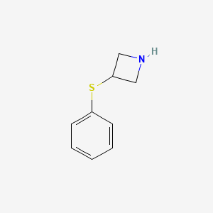 molecular formula C9H11NS B13258529 3-(Phenylthio)azetidine 