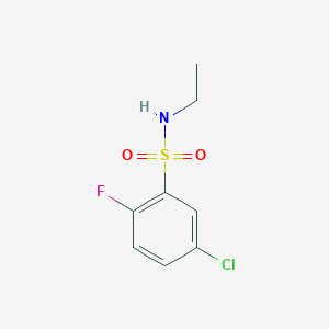 molecular formula C8H9ClFNO2S B13258540 5-Chloro-N-ethyl-2-fluorobenzene-1-sulfonamide 