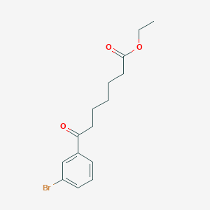 molecular formula C15H19BrO3 B1325857 Ethyl 7-(3-bromophenyl)-7-oxoheptanoate CAS No. 898792-71-7