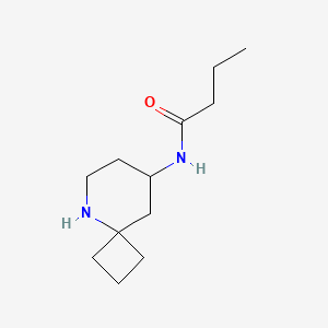 molecular formula C12H22N2O B13258595 N-{5-azaspiro[3.5]nonan-8-yl}butanamide 