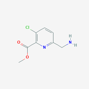 molecular formula C8H9ClN2O2 B13258596 Methyl 6-(aminomethyl)-3-chloropyridine-2-carboxylate 