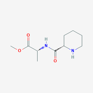 molecular formula C10H18N2O3 B13258603 Methyl (2R)-2-{[(2S)-piperidin-2-yl]formamido}propanoate 